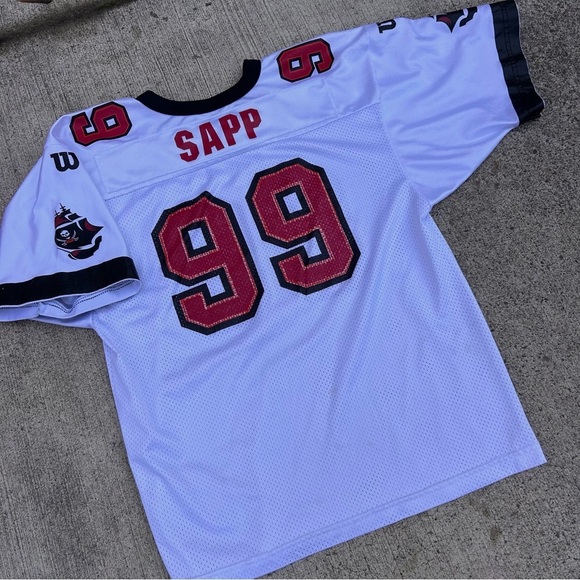 Warren Sapp 99 Autographed White Jersey Wilson L Size 14-16 Tampa Bay Buccaneers - Picture 10 of 11